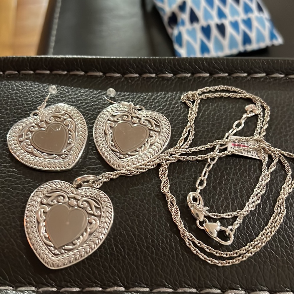 Brighton medalle necklace earrings set.